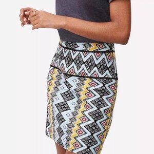 Ann Taylor LOFT Aztec Mini Skirt Aztec Geometric Chevron Print Lined (10)